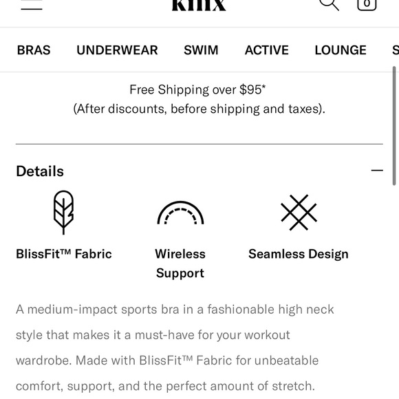 BNWT Knix Good to Go Bra in Navy (Large) - Picture 4 of 4